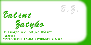balint zatyko business card