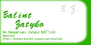 balint zatyko business card